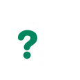 White and green question bubble.
